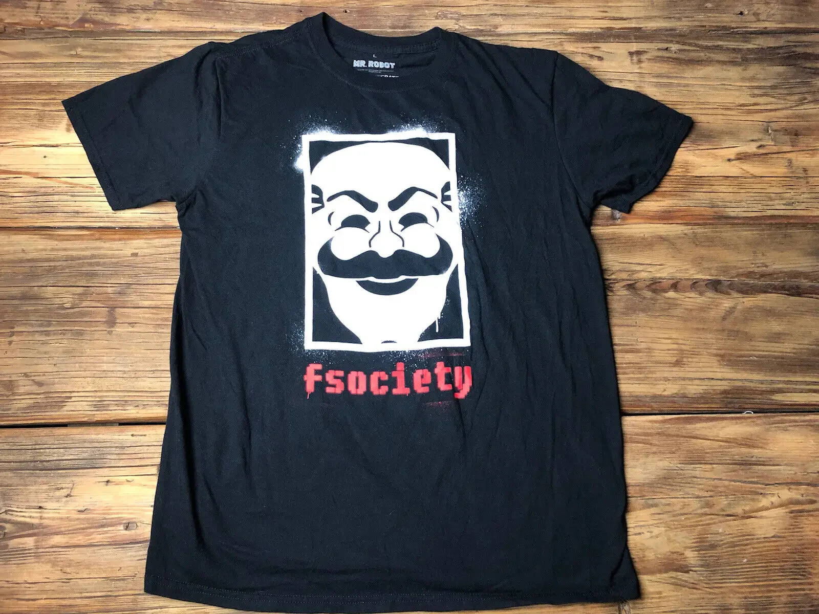 ️2016 Señor. Robot Loot Crate exclusivo F Society camiseta talla grande