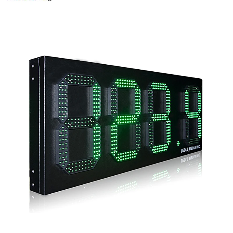 Goakgaan Brand 12 Inch Green 888.8 Format Single-sided Double Sided Led Gas Price Sign Led Oil Price Screen