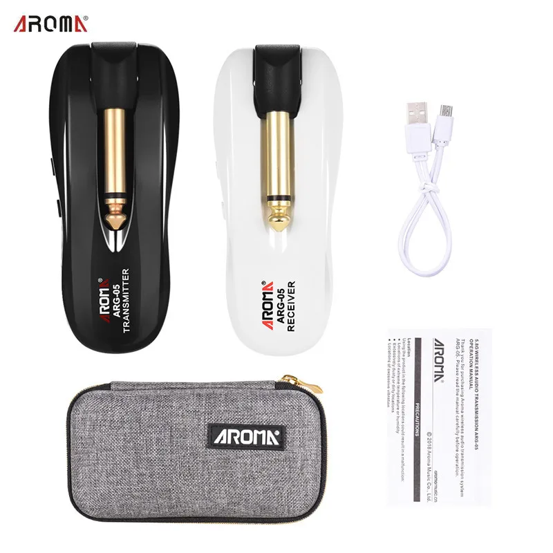 

AROMA ARG-05 5.8GHz Guitar Wireless System Audio Transmission with Transmitter Receiver Rechargeable Guitar Parts & Accessories