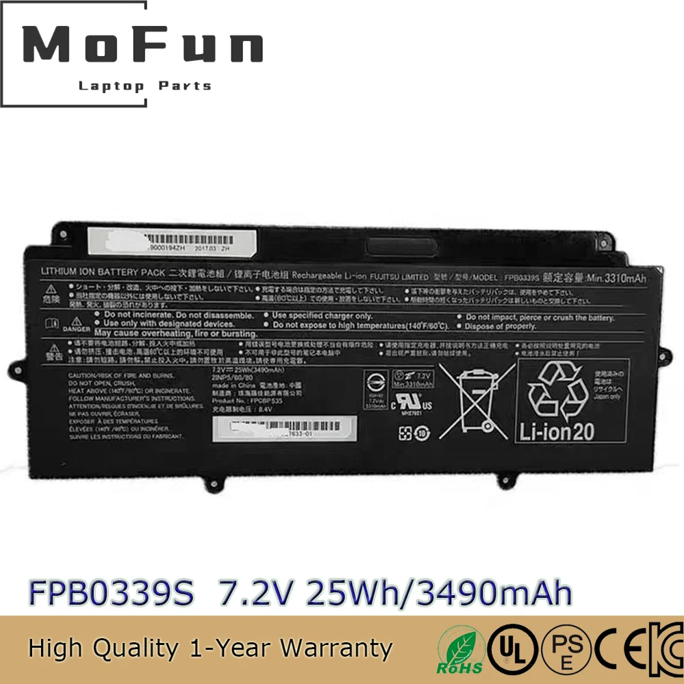 

Оригинальный аккумулятор для ноутбука FPCBP535 7,2 В 25 Втч для Fujitsu Lifebook U937 U938 U939 E548 FPB0339S CP737633-01