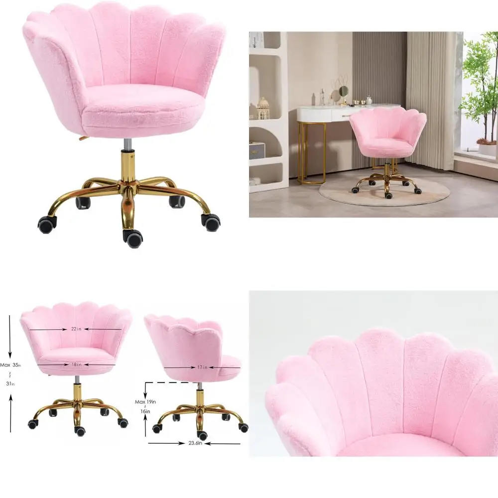 كرسي مكتب دوار منجد مخملي حديث مع مقعد وعجلات قابلة للتعديل للاستخدام المريح في المنزل والمكتب
