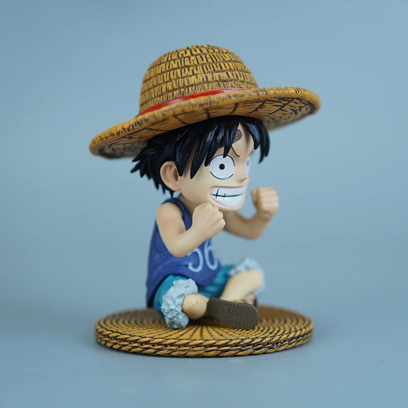 9cm figura de uma peça sentada infância luffy figura modelo dos desenhos animados periférico desktop coleção ornamentos presentes