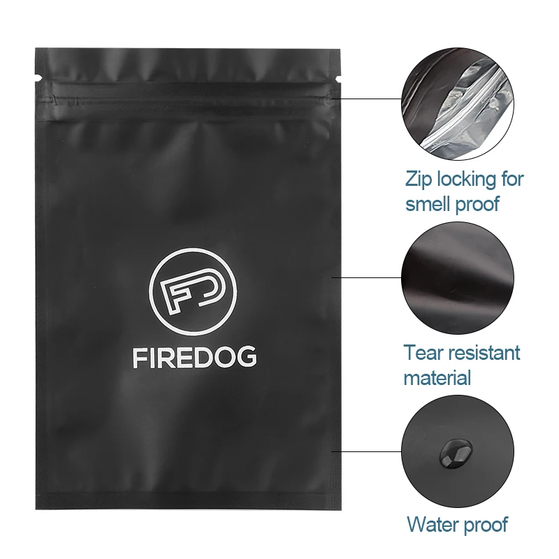 FIREDOG 50/100 PCS Smell Proof Mylar Bags Resealable Odor Protection Holographic Packaging Pouch