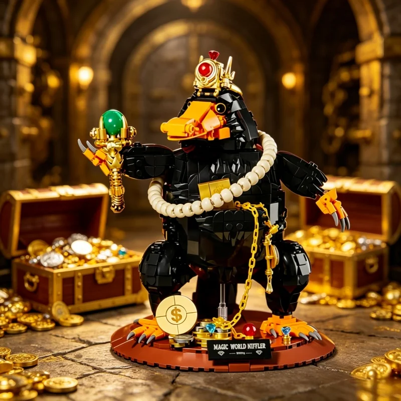 

2026 New Creative Magic Niffler Building Block Model With Base Collectible Assembly Ornament Birthday Gift