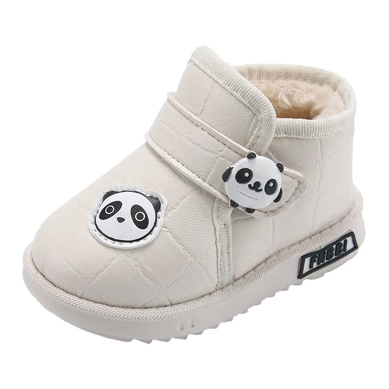 

Ботинки унисекс из искусственной кожи, зимние, с 2023 панды на липучке