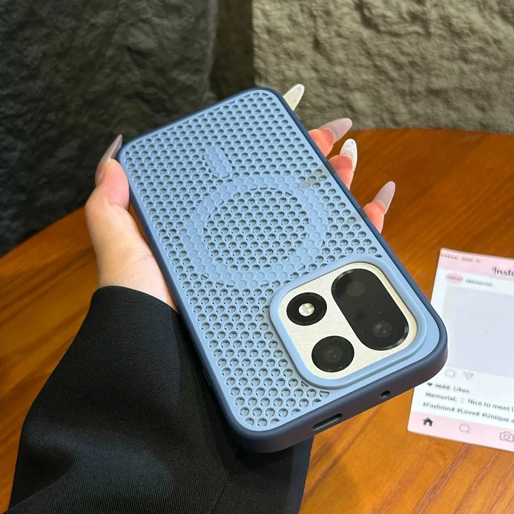 Fashion Cooling Heat Dissipation Magnetic Phone Case For OnePlus 15 For Magsafe Breathable Hard Drop Protection Back Cover view 4