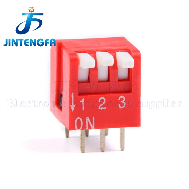 10PCS 2.54mm Dial Switch Slide Type DIP Switch Module 1P 2P 3P 4P 5P 6P 8P 10P Pin Bit Piano Type Side Switch Red Toggle Switch