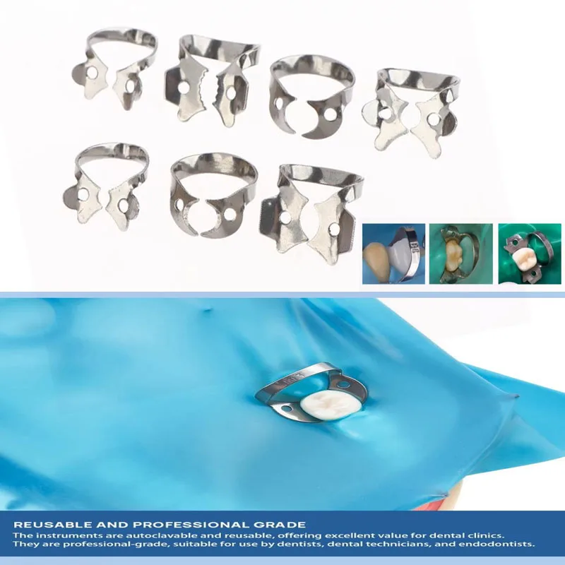 

1*Dental Rubber Dam Clamps Barrier Clip Stainless Steel Endodontic Restorative Barrier Clips Dentistry Ortho Materials Lab Tools