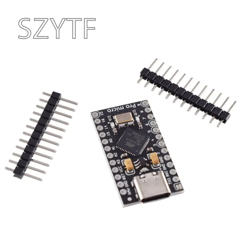 Pro Type-C USB With The Bootloader ATmega32U4 5V/16MHz Module Controller For Arduino With 2 Row Pin Header  