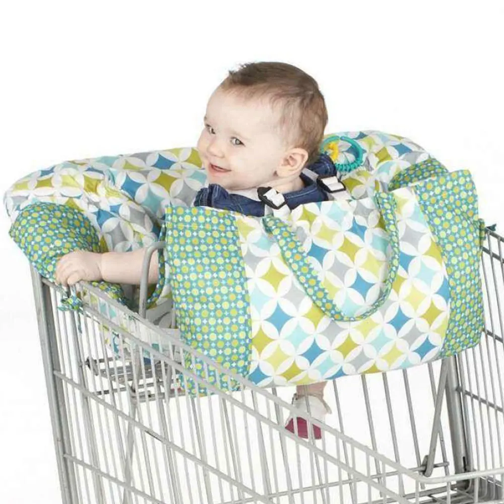 IMBABY Baby Shopping Cart Cover 2in1 Trolley Highchair Cover for Newborn Baby Shopping Push Cart Protection Cover with Seat Belt