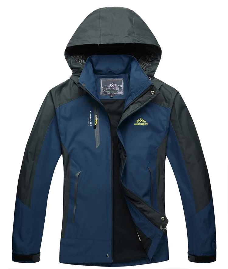 TRVLWEGO Herren-Herbstjacke, Outdoor-Sport, Wandern, Mäntel, Camping, mit Kapuze, winddicht, wasserabweisend, Regen, Angeln, Reisen – Detail 9