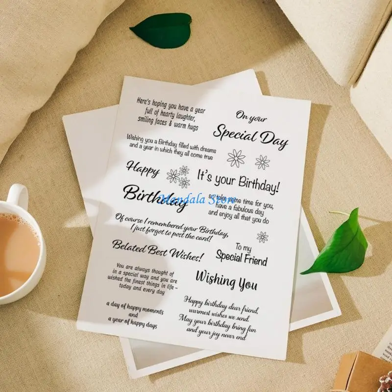 

U2JC Clear Stamps with Pattern 3D Scrapbooking Journaling Cards Making Decorations