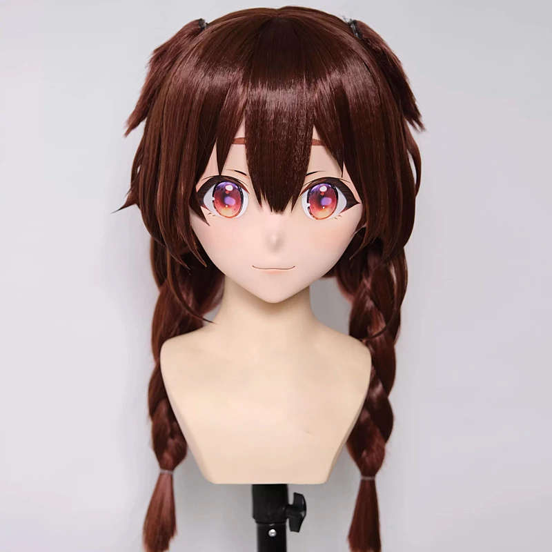 (MEO185) Customize Handmade Full Head Lockable Crossdress Male to Female Japanese Cartoon Anime Game Character Kigurumi Mask