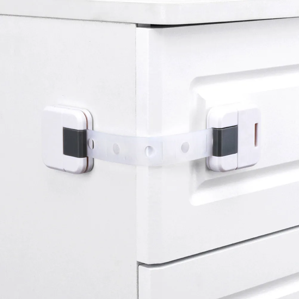 1Set Safety Strap Locks for Cabinet Doors Drawers Refrigerator Freezer Toilet Cupboard Proof Locks Anti Pinch