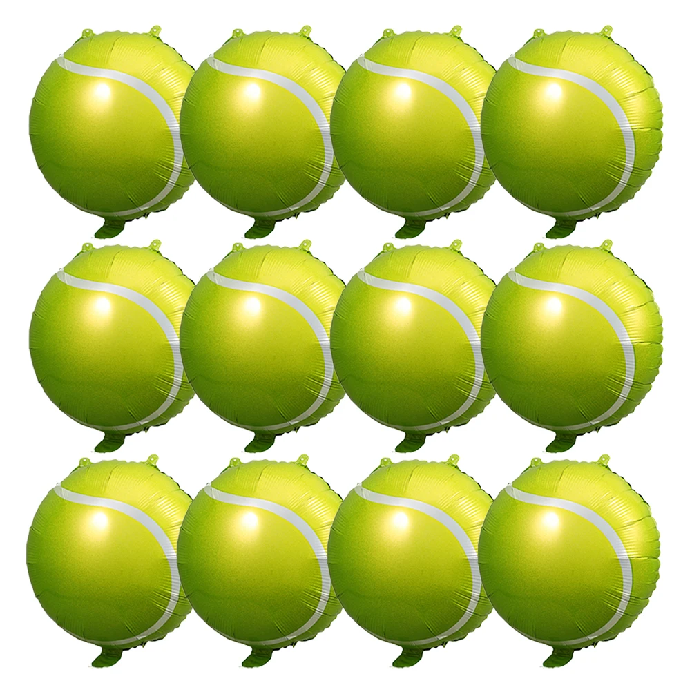 

12pcs Tennis Balloons Inflatable Foil Large Garland Air Balls Birthday Party Beach Pool Decorations Kids Party Favors Tennis