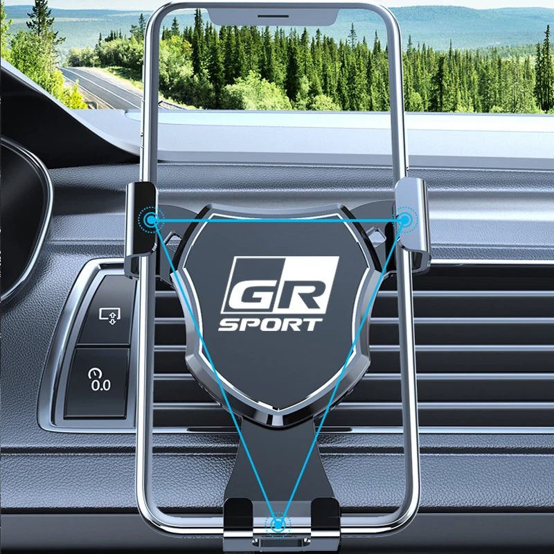 Car Phone Holder for Car Air Vent Dashboard Mobile  Navigation Bracket For Toyota GR Sport Gazoo Racing Yaris Corolla Hilux