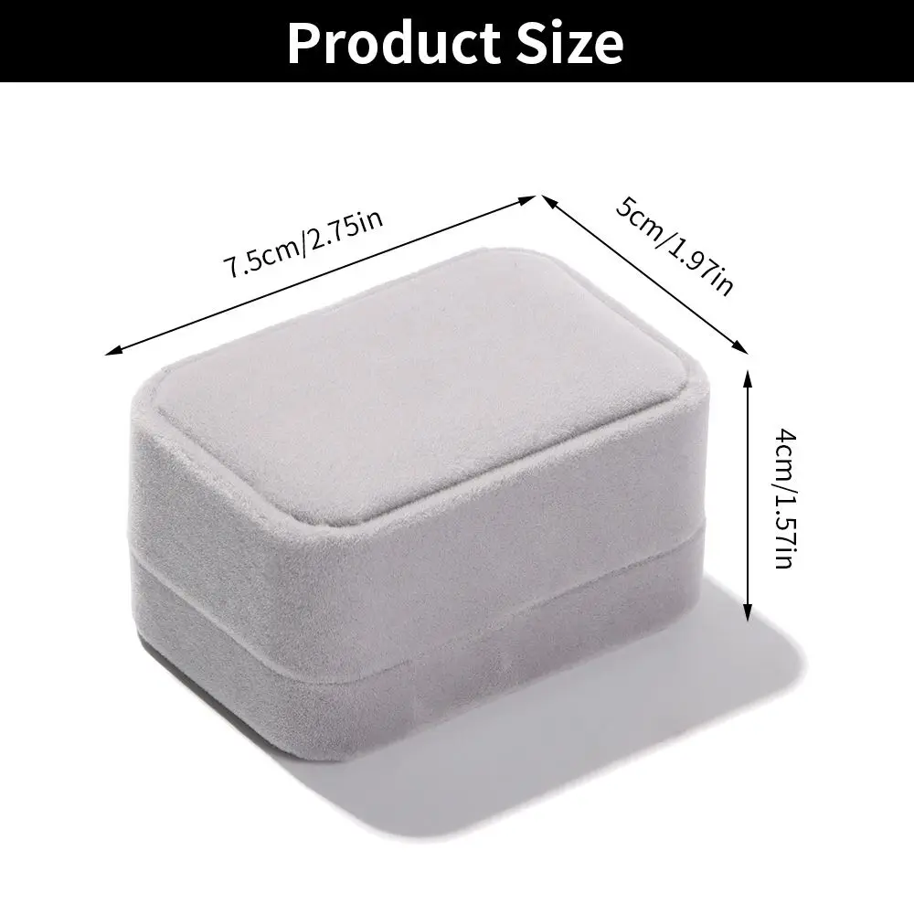 High-quality Exquisite Square Display Box Velvet Jewelry Case Couple Double Ring Box Storage Box