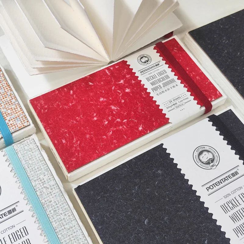 كراسة الرسم ذات الحافة المزخرفة المحتملة 300 جرام ورق رسم 24 ورقة لوحة رسم ذات ملمس مضغوط على البارد دفتر ألوان مائية لطلاب الفن #2