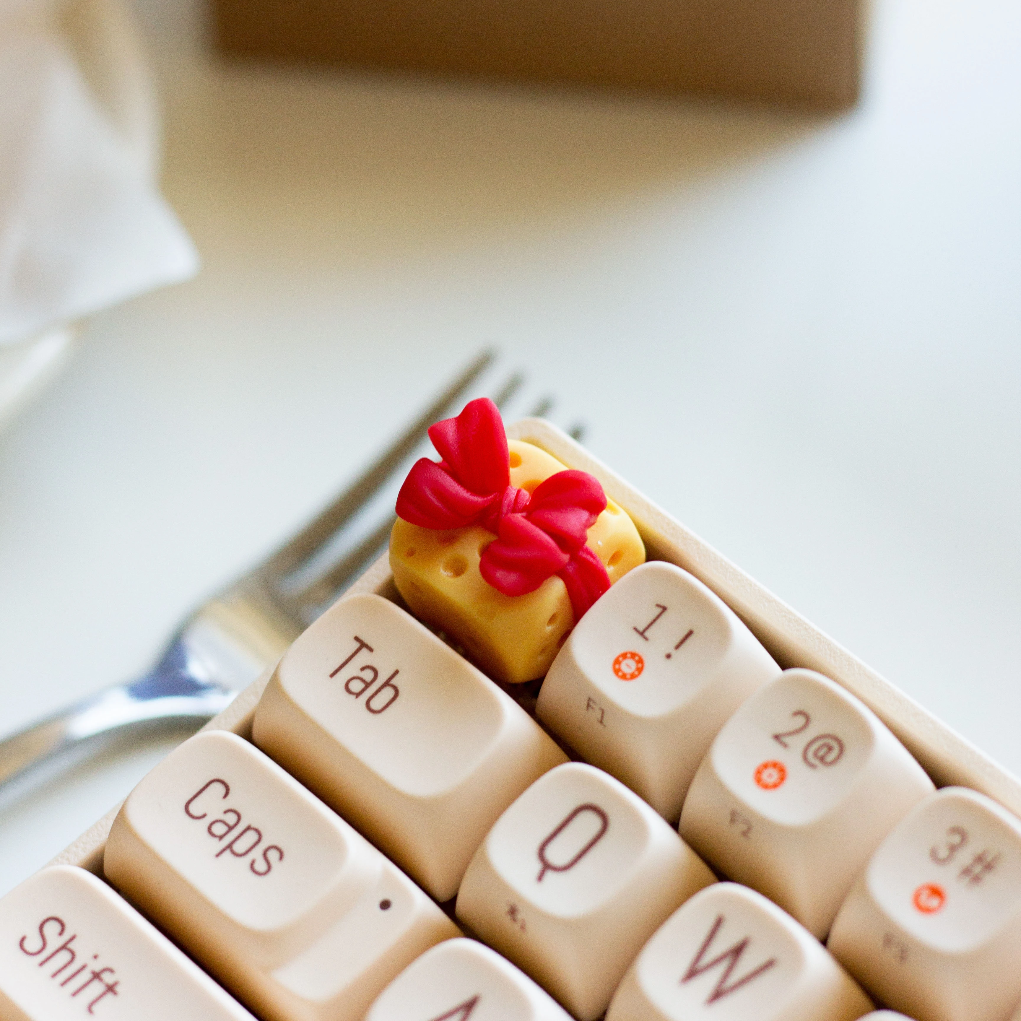 Teclas con temática de comida de queso ESC, Teclado mecánico, regalo personalizado, decoración creativa personalizada