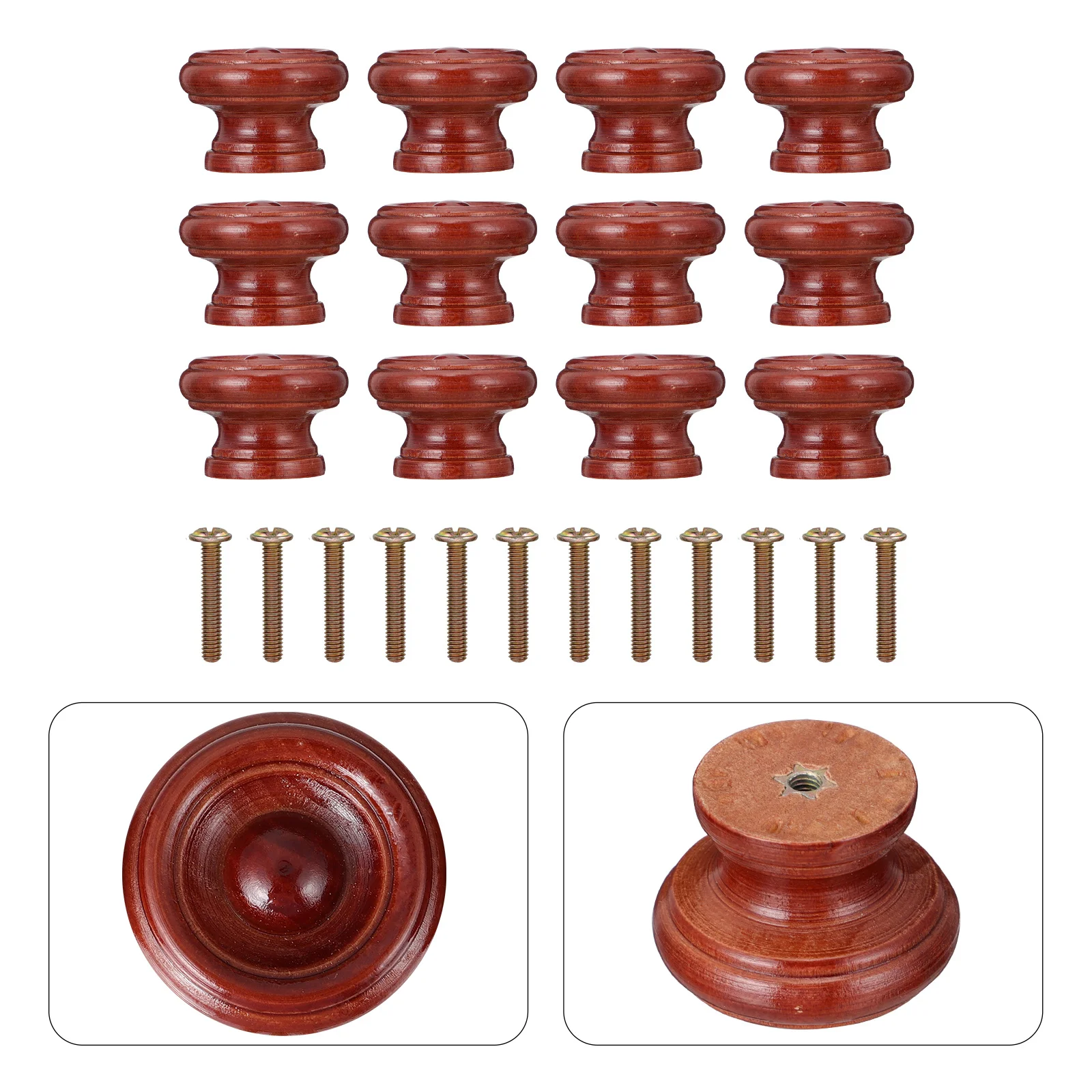 

12Pcs High Quality Wooden Pull Handles Cabinet Drawer Knobs Door Cupboard Furniture Accessories Perfect for Home Kitchen Bedroom