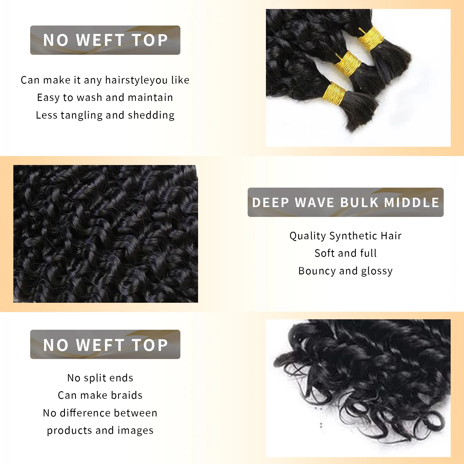 Deep Wave 100% มนุษย์ผมรวมกลุ่ม Hair Extension 3/4 ชิ้น 16-24 นิ้วบราซิลต่อผมมนุษย์ ﻿