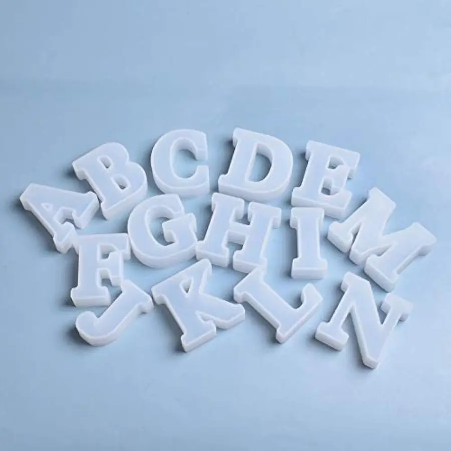 

Inch 26 Pack English Alphabet Letter Mold Silicone Mold for Resin Casting Capital Letter Mold