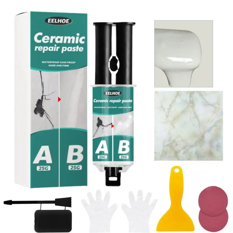 

Tile Repair Paste Kit AB Glue Ceramic Crack Repairing Agent Adhesive Set Ceramic Repair Paste For Repairing Tiles Cracks Dents