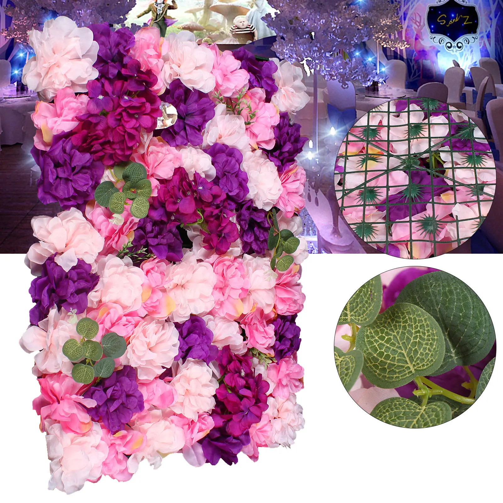 

New 6* Artificial Flower Wall Hydrangea Panel Bouquet Wedding Party Home Decor