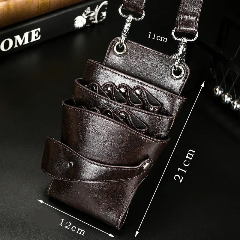

Professional 8 Pocket Khaki Hair Scissors Bag Scissor Clips Hairdressing Holster Pouch Holder Case Belt Salon Barber Bag