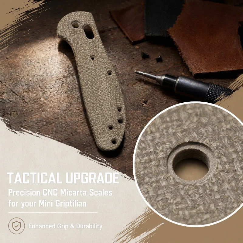 1 Set Custom Knife Micarta Scales for Mini Griptilian 555 556 557 Handles DIY Make Grip Accessories Parts Micah Tower