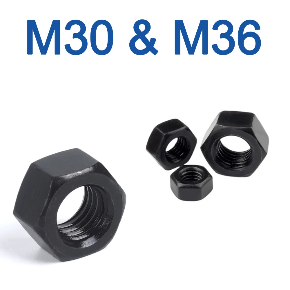 

1 Piece Hexagon Hex Nuts M30 M36 Black Oxide Carbon Steel Metric Nuts