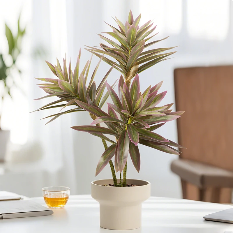 Plantas artificiales de 40-60cm, lirio falso, rama de plantas tropicales de bambú, hojas de palmera de plástico, hojas de tacto Real para decoración del hogar