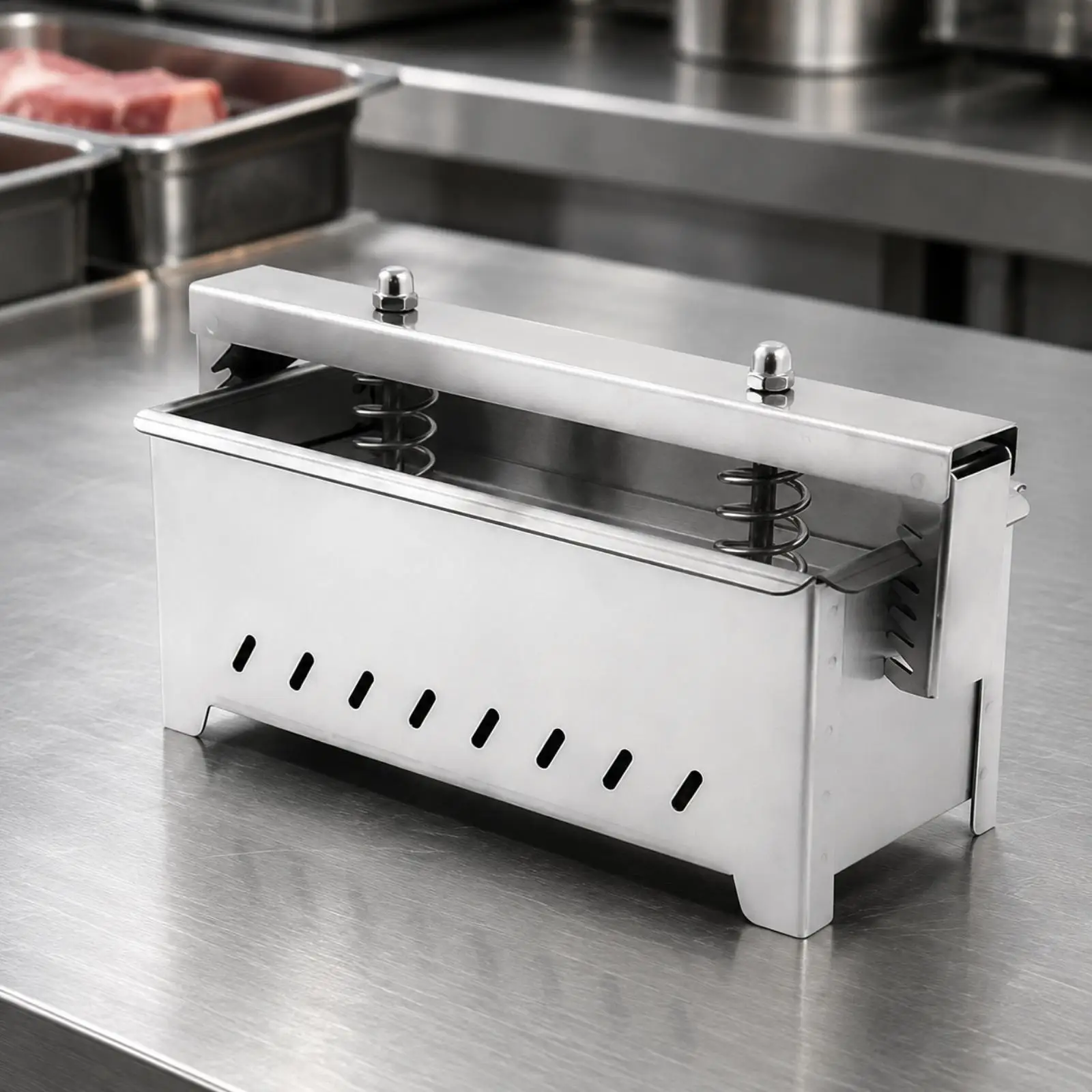 Rectangular Meat Press Mold Stainless Steel with Fastening Knobs for Homemade Meat Loaf Tofu