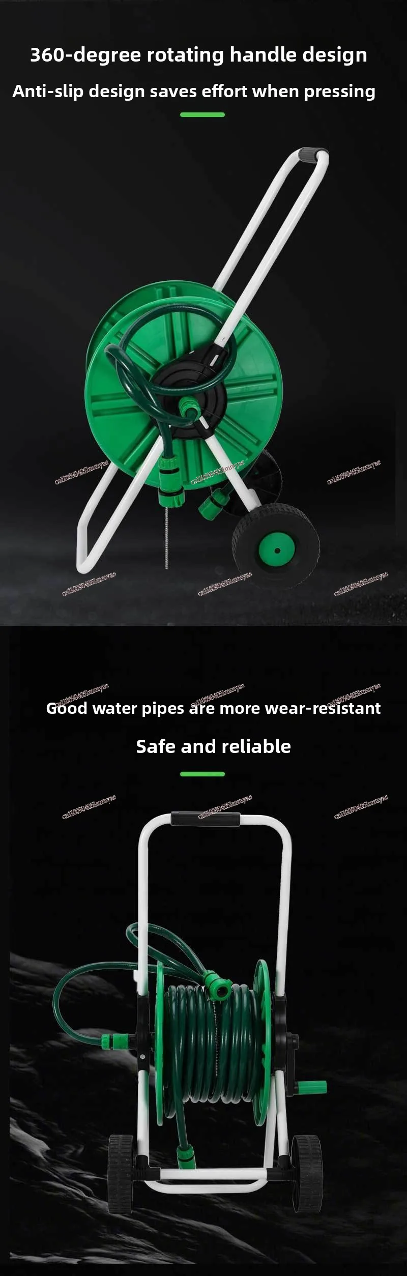 Portable Water Pipe Frame Reel, Car Wash  Gun Water Pipe Frame Garden Tools