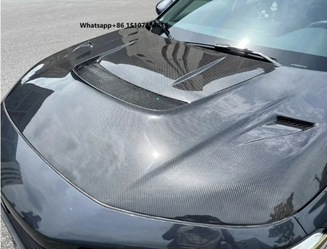 VRS style Real Carbon Fiber Engine Hood for 11th Gen 2022-24 Vented Carbon Fiber Bonnet FE1 2 Performance Body Kit