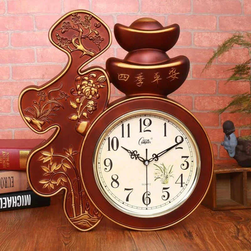 Flash Sale Plastic Chinese Style Silent Wall Clocks Living Room Bedroom Classical Wall Mount Decoration Mute Watch 16 Inches