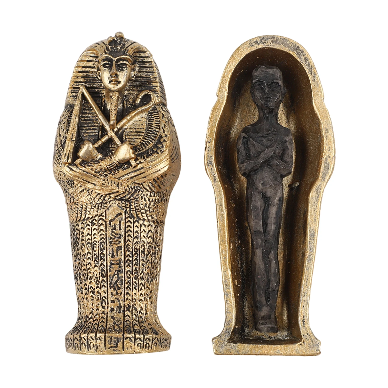 Egyptian Mummy Model Mummy Egyptian Mummy Egypt Miniature Egyptian King Sandplay Decor Statue Resin High Quality