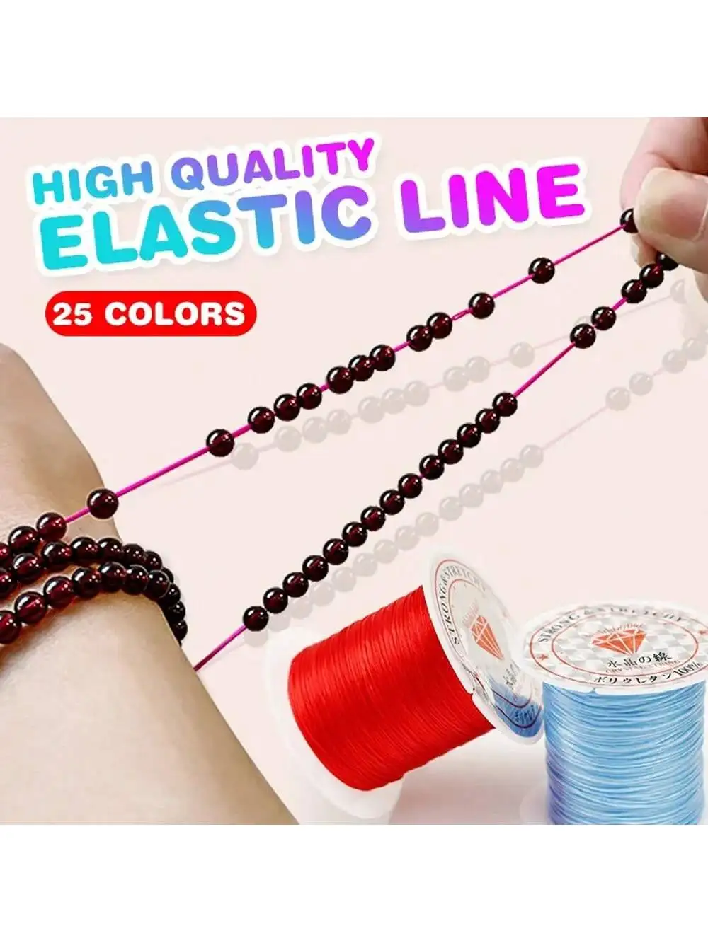 10M/Rolle Starke Elastische Kristall-Perlenschnur 1mm für Armbänder Dehnbarer Faden Halsketten-DIY Schmuckherstellung Kordeln – Detail 9