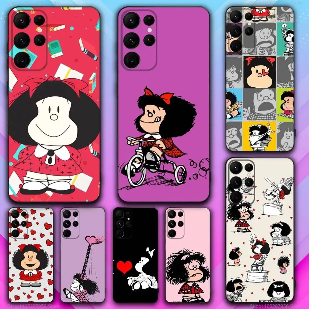

Hot M-Mafaldas Comics Black Soft Skin-friendly For Samsung S20,S21,S22,S23,Fe,S24,S25,S30,Lite,5G,Ultra,Plus Phone Case