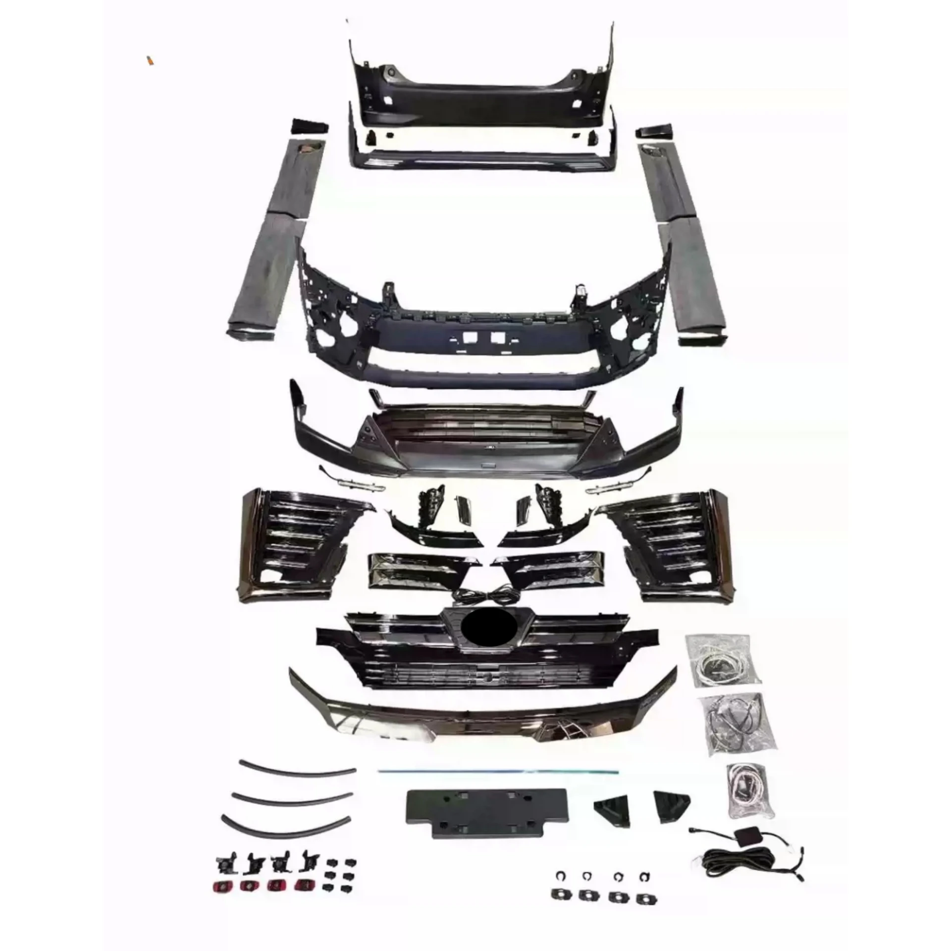 Body Kit Front Rear Bumper Grill Mask Assembly For Toyota Crown Vellfire Upgraded TRD Surround Side Skirt Car Accessories