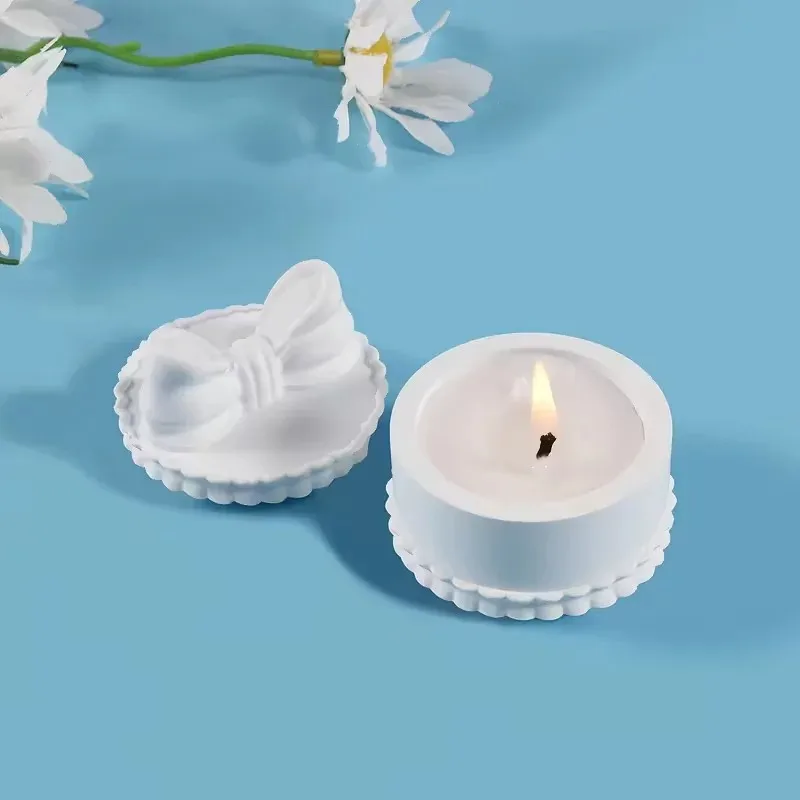 A Top Quality Creative Storage Box Silicone Mold DIY Crystal UV Epoxy Resin Bowknot Storage Box Molds Gift Box Jewelry Making