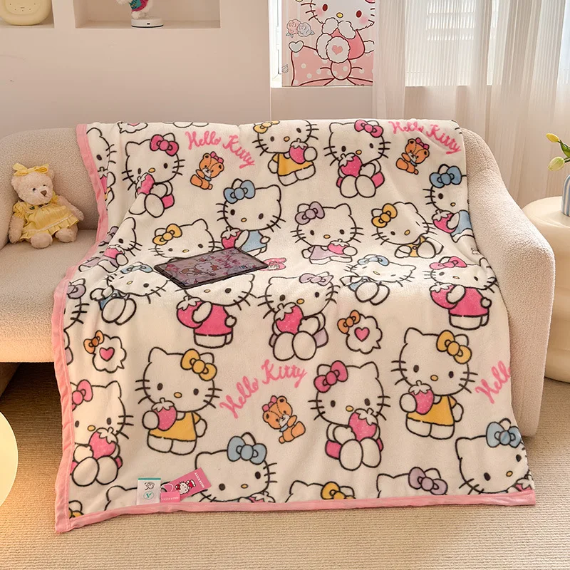 

150x200 Kawaii Sanrio HelloKitty пледы Куроми мультфильм двухсторонний диван-фургон автомобильное постельное белье одеяло домашний офис чехол одеяло
