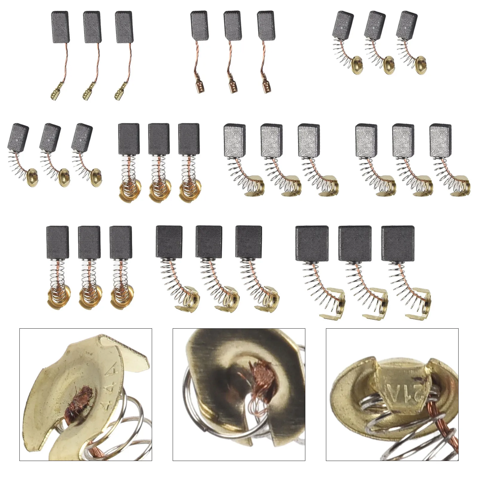 

30Pcs/Set Carbon Brushes Electric Motor Carbon Brushes Replacement For Hammer Drills Circular Saws Cut-off Saws Angle Grinders