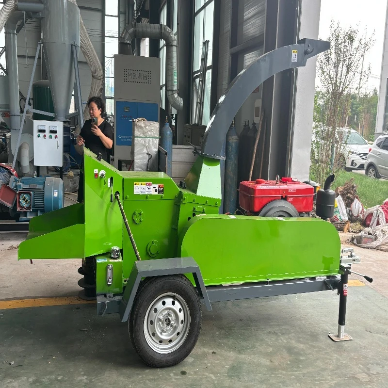 Portable Wood Chipper Dual-use Of Wood And Electricity 102 Horsepower Forest Shredder Log Breaking Splitting Branch Crusher