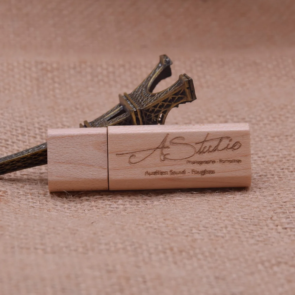 Clé USB en bois personnalisée avec logo client, clé USB, disque U, photographie, cadeaux de mariage, 8 Go, 16 Go, 32 Go, lot de 30 pièces