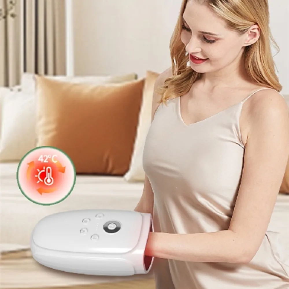 

New Hand Massager Electric Vibration Meridian Acupoint Pressing Kneading Hot Compress Palm Massager