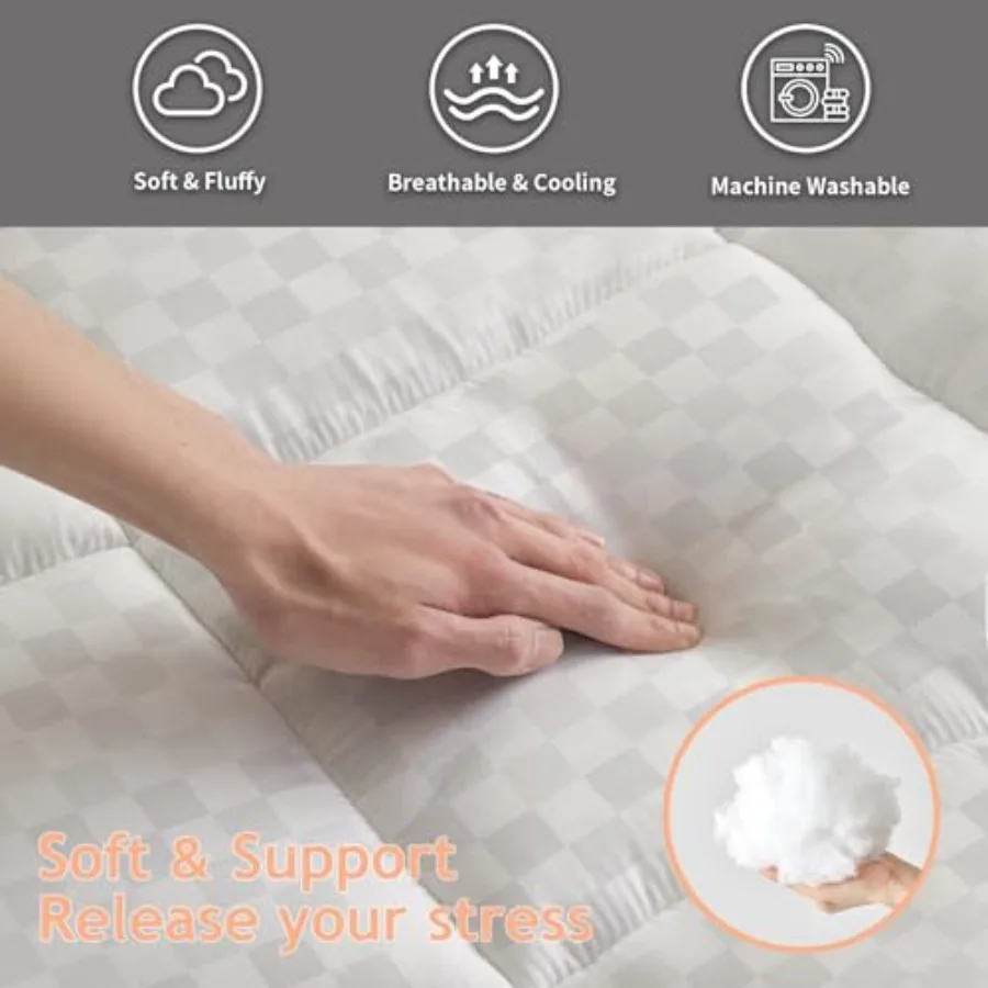 Coprimaterasso doppio con tasca profonda da 815 pollici per telai letto regolabili. Coprimaterasso trapuntato con angoli extra