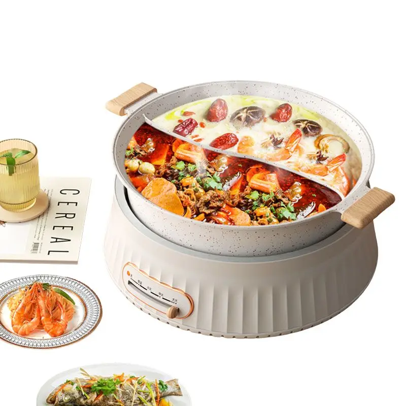 Divided Hot Pot Charcoal Functional Gas Induction Cooker Thickened Chinese Hot Pot Ramen Big Square Fondue Chinoise Cookware