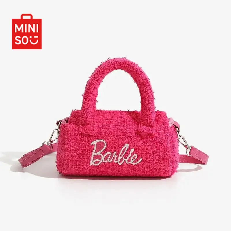 

Spring New Miniso Kawaii Barbie Co Branded Series Handbag Cartoon Bag Cute Shoulder Bag Pink Fashion Travel Girl Toys Gifts