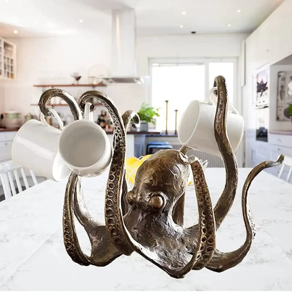 

Vintage-Style Octopus Statue Ornament Resin Octopus Sculpture Crafts Octopus Coffee Mug Holder Jewelry Holder Desktop Home Decor